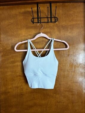 Light Blue/Gray Sports Bra - Supportive Women's Activewear